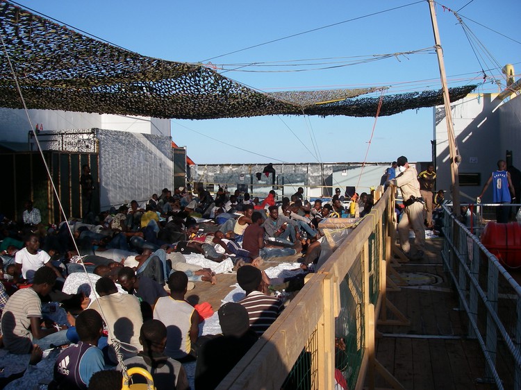 Rescued migrants aboard Siem Pilot