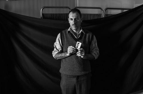 A doctor, Waleed, 37, poses for a portrait in the Médecins Sans Frontières clinic where he works in Domiz refugee camp in the Kurdistan Region of Iraq. He is carrying his most valuable possession, a photograph of his wife. Although they are together, he says, “This is important because she gave me this photo back home before we were married, during the time when we were dating. It always brings me great memories and reminds me of my happiest time back home in Syria.” He fled Syria 20 days after his wife gave birth. “I left the country for the sake of my family. I don’t want to see my children grow up as orphans.”