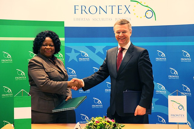 Rose Uzoma, Comptroller-General, Nigerian Immigration Service and Ilkka Laitinen, Frontex Executive Director