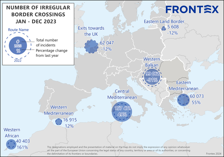 380.000 personnes sont entrés dans l'Union Européenne illégalement. Le chiffre le plus élevé depuis 2016 !